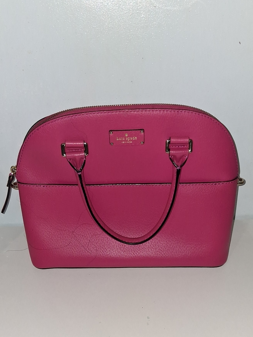 kate spade Hot Pink Dome Satchel with Gold Hardware